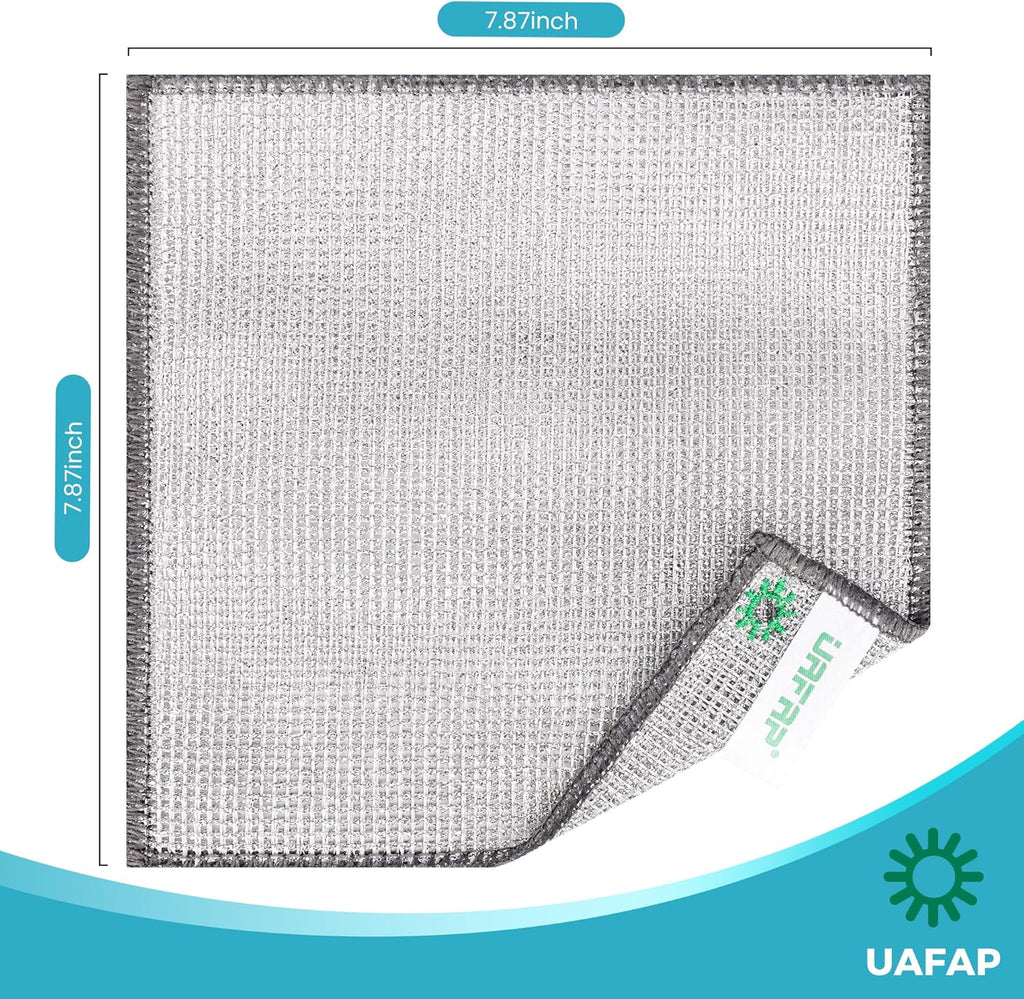 Dish Rags for Washing Dishes,Upgrade 3-Layer,12pcs,7.87“ x 7.87” | non-scratch wire, wet & dry clening, effortlessly strips stuck-on grime, great for cookware, sinks, dishes and stove tops