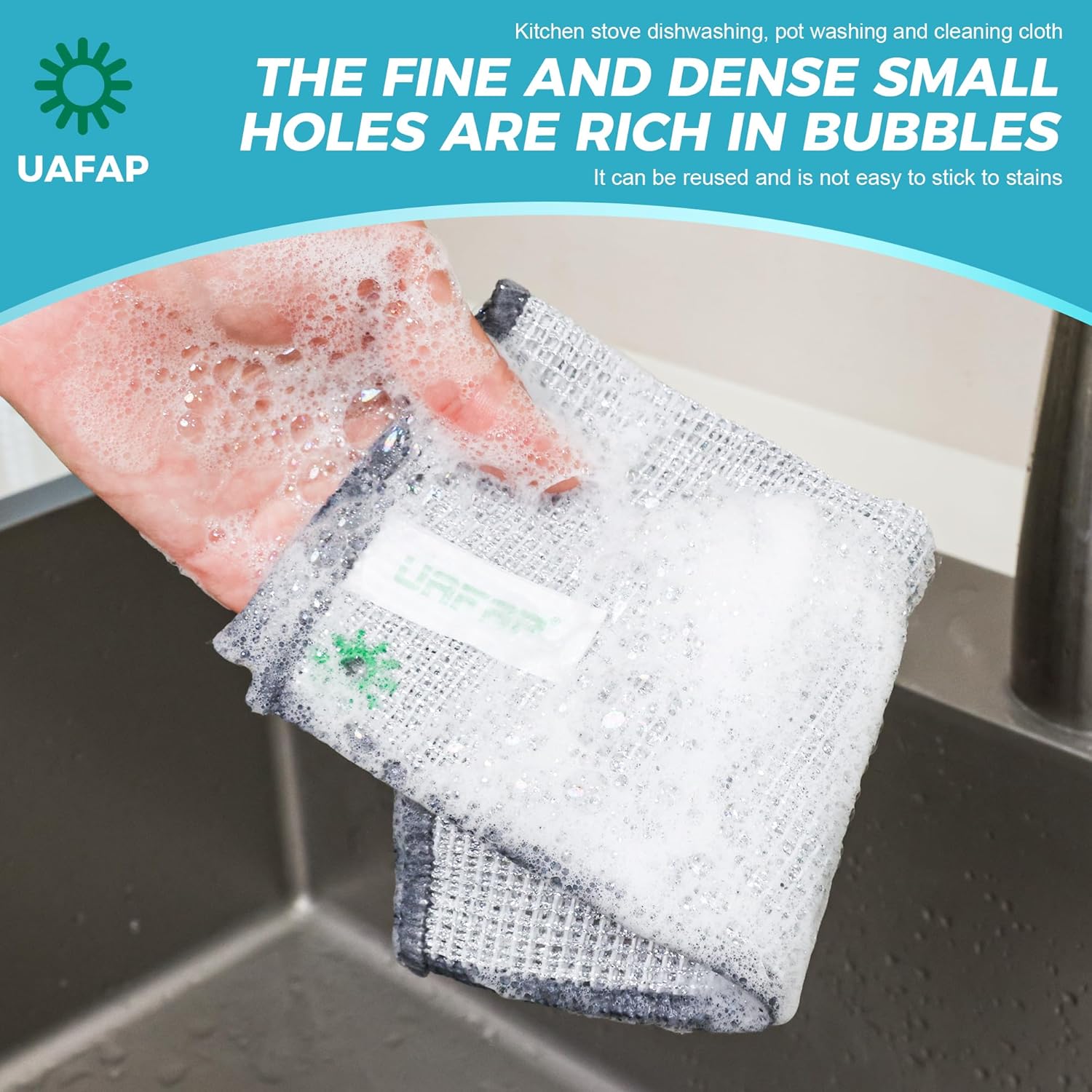 Dish Rags for Washing Dishes,Upgrade 3-Layer,12pcs,7.87“ x 7.87” | non-scratch wire, wet & dry clening, effortlessly strips stuck-on grime, great for cookware, sinks, dishes and stove tops