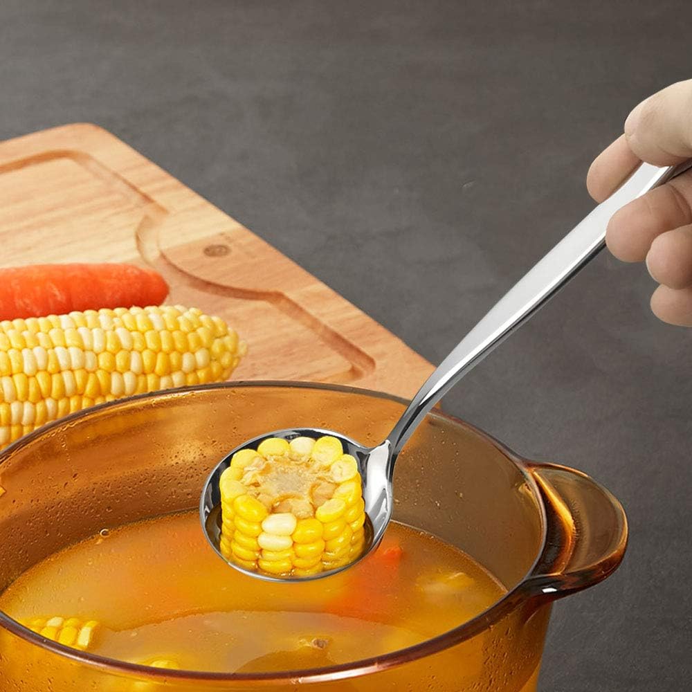 Idotry 2-Piece Stainless Steel Gravy Soup Spoon, Small Gravy Ladle Soup | polished mirror finish, ergonomic handle, easy to clean, ideal for sauces