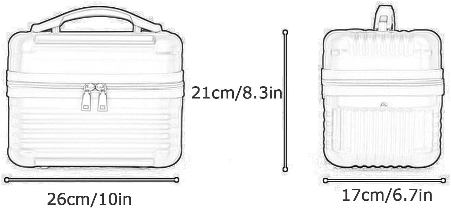 Large Capacity Hard Shell Portable Cosmetic Case,Train Box Cosmetic Storage Bag Makeup Bag with Brush Organizer Travel Bag Case for Women Gift(Pink)