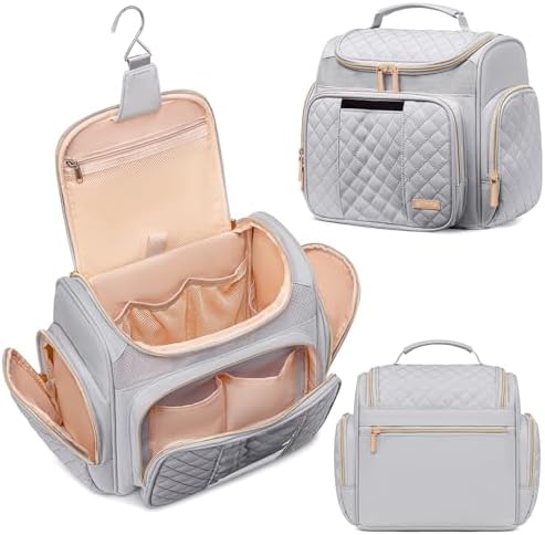 Tealari Large Toiletry Bag for Women Men,Bathroom Bag,Water Resistant Shower Bag,Makeup Bag,Portable Shower Caddy for College Dorm,Hanging Travel Toiletry Bag with Transparent Waterproof Phone Pocket
