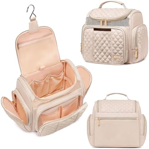 Tealari Large Toiletry Bag for Women Men,Bathroom Bag,Water Resistant Shower Bag,Makeup Bag,Portable Shower Caddy for College Dorm,Hanging Travel Toiletry Bag with Transparent Waterproof Phone Pocket