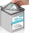 Dish Rags for Washing Dishes,Upgrade 3-Layer,12pcs,7.87“ x 7.87” | non-scratch wire, wet & dry clening, effortlessly strips stuck-on grime, great for cookware, sinks, dishes and stove tops